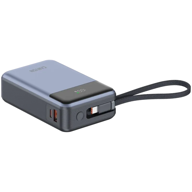 CANYON power bank OnPower 600 built-in cable 20000 mAh PD65W Dark Grey - 1