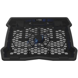 CANYON NS02, Cooling stand single fan with 2x2.0 USB hub, support up to 10”-15.6” laptop, ABS plastic and iron, Fans dimension:1
