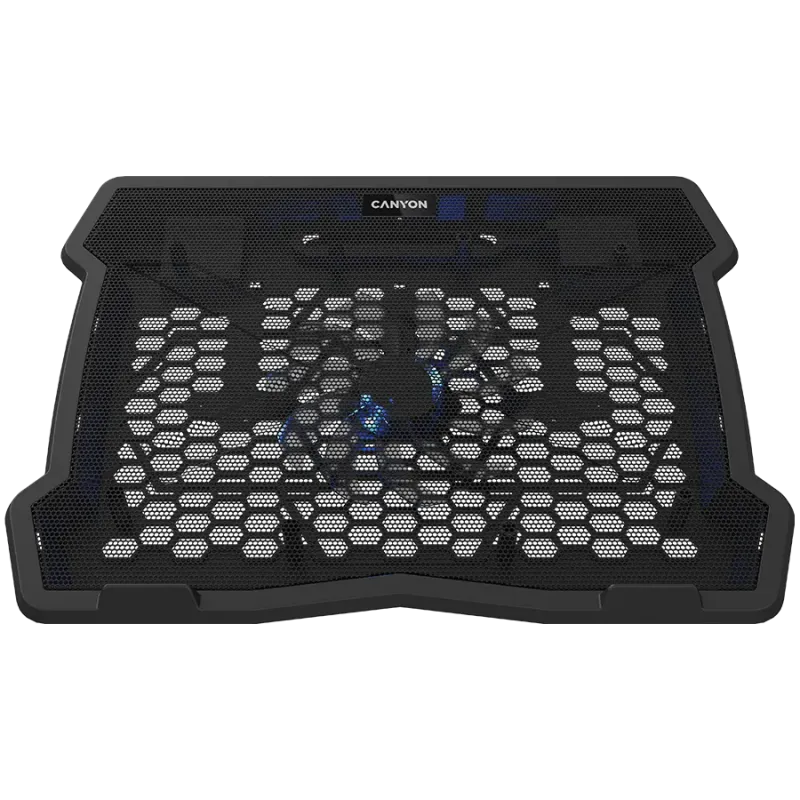 CANYON NS02, Cooling stand single fan with 2x2.0 USB hub, support up to 10”-15.6” laptop, ABS plastic and iron, Fans dimension:1