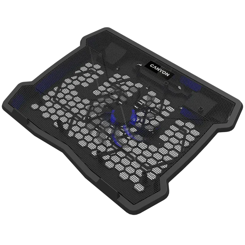 CANYON NS02, Cooling stand single fan with 2x2.0 USB hub, support up to 10”-15.6” laptop, ABS plastic and iron, Fans dimension:1