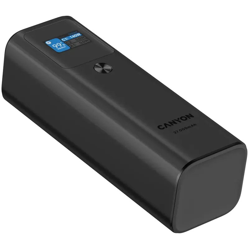 CANYON power bank PB-2010 TFT 27000 mAh 97.2Wh PD140W QC 3.0 Dark Grey - 1