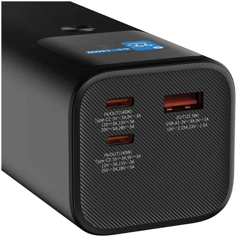 CANYON power bank PB-2010 TFT 27000 mAh 97.2Wh PD140W QC 3.0 Dark Grey - 1