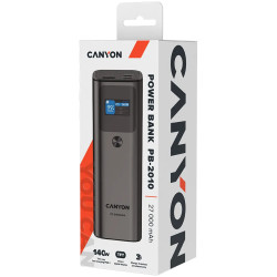 CANYON power bank PB-2010 TFT 27000 mAh 97.2Wh PD140W QC 3.0 Dark Grey - 7