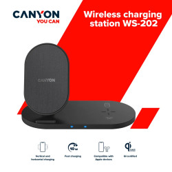 CANYON wireless charger WS-202 10W 2in1 Black - 4
