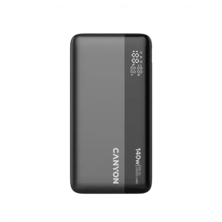CANYON Power Bank PB-240, 25000mAh PD140W display power bank,Size160.0x82x27 mm Weight 508+-10g, Dark Grey - 1