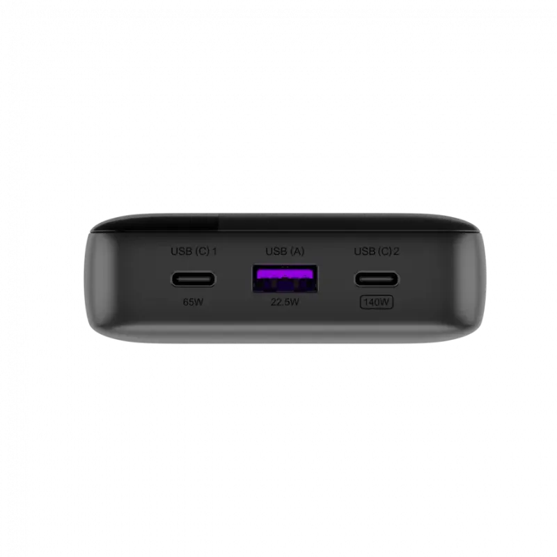 CANYON Power Bank PB-240, 25000mAh PD140W display power bank,Size160.0x82x27 mm Weight 508+-10g, Dark Grey - 1
