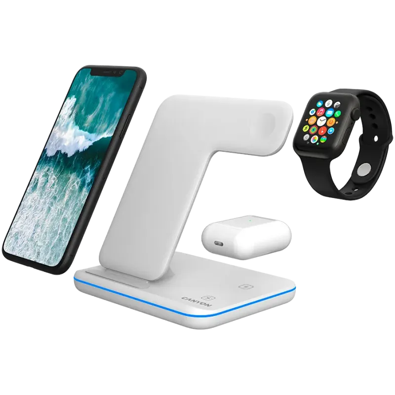 CANYON wireless charger WS-303 15W 3in1 White - 1