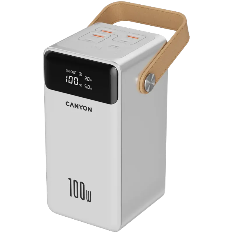 CANYON power bank OnPower 610 metal 60000 mAh PD100W White - 1
