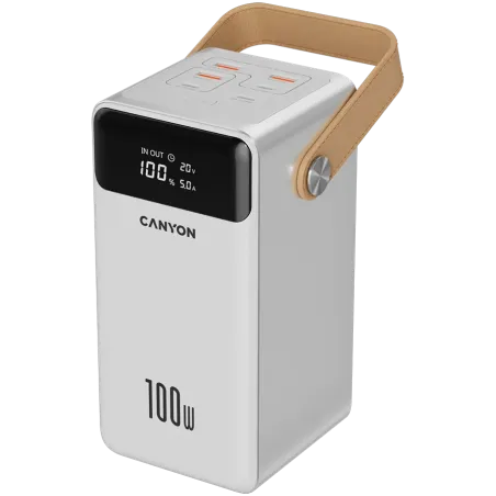 CANYON power bank OnPower 610 metal 60000 mAh PD100W White - 1