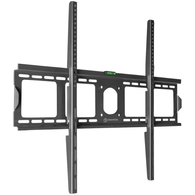 ONKRON Fixed TV Wall Mount for 55 to 100-inch Flat Panel TVs Digital Panels 75 kg, Black - 1