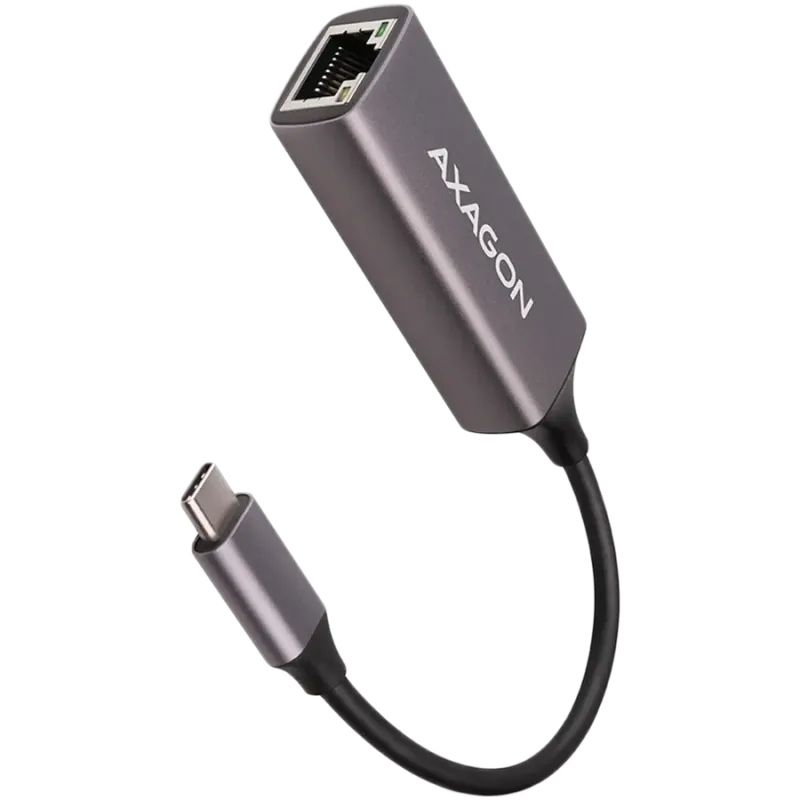 AXAGON ADE-TRC Type-C USB3.2 Gen 1 - Gigabit Ethernet 10/100/1000 Adapter, metal, titan grey - 1