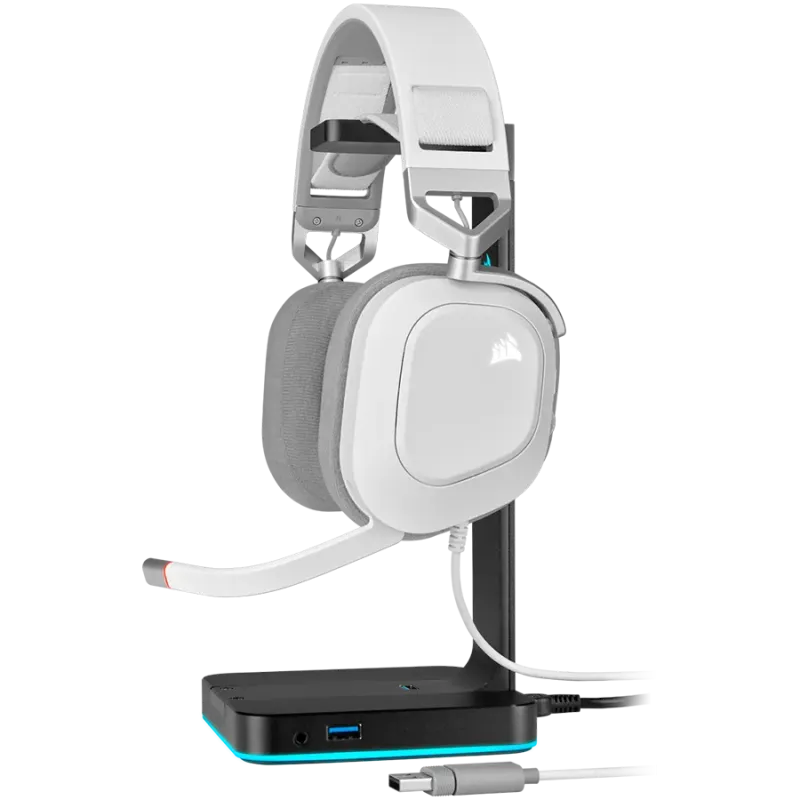 CORSAIR HS80 RGB Wireless Headset, White - EU - 1