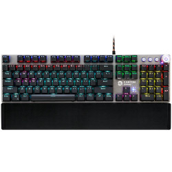 CANYON Nightfall GK-7, Wired Gaming Keyboard,Black 104 mechanical switches,60 million times key life, 22 types of lights,Removab