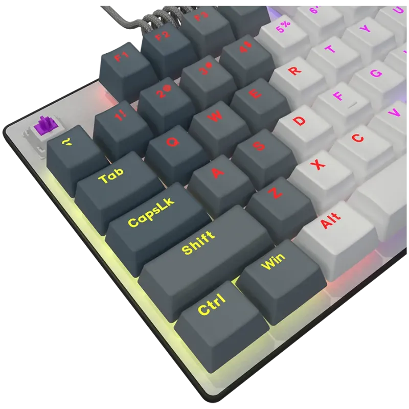 LORGAR Azar 514TKL, Wired RGB mechanical gaming keyboard, white, EN layout - 1