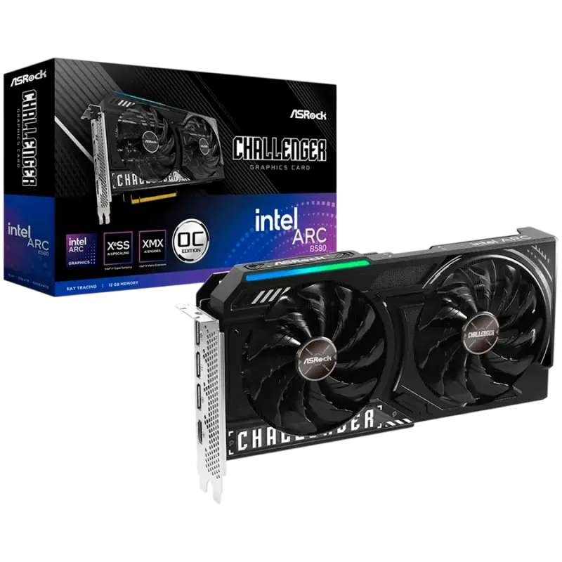 ASROCK Intel Arc B580 Challenger OC 12GB GDDR6 192-bit HDMI 3x DP - 1
