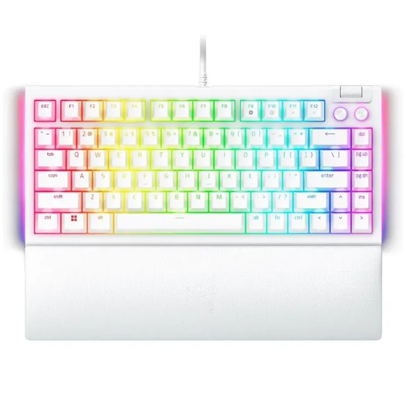 Razer BlackWidow V4 75% White, Gaming Keyboard, US Layout, Hot-swappable Design, Compact 75% Layout with Aluminum Case, Mechanic