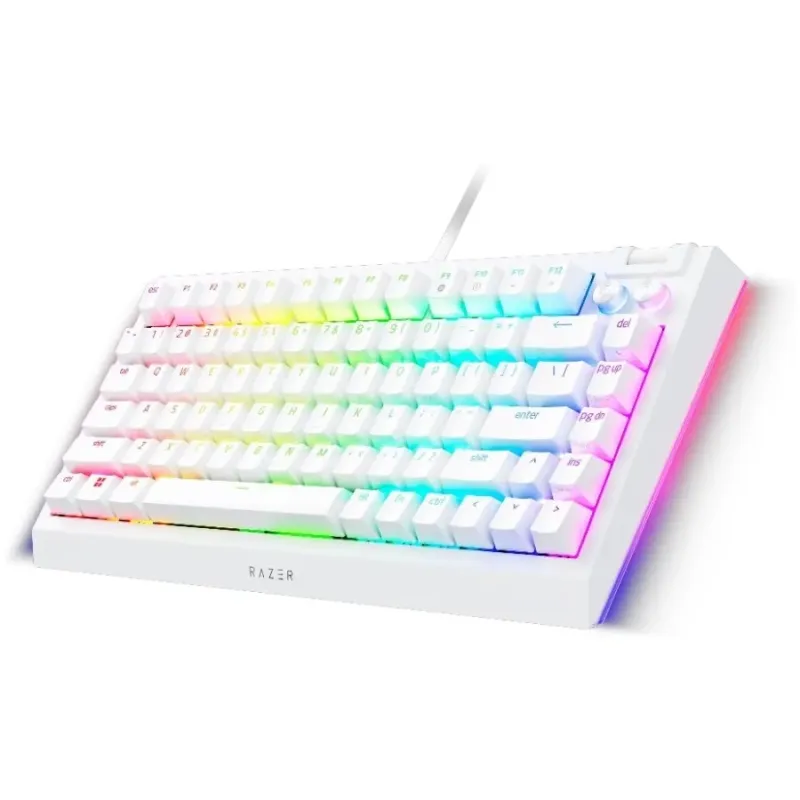Razer BlackWidow V4 75% White, Gaming Keyboard, US Layout, Hot-swappable Design, Compact 75% Layout with Aluminum Case, Mechanic