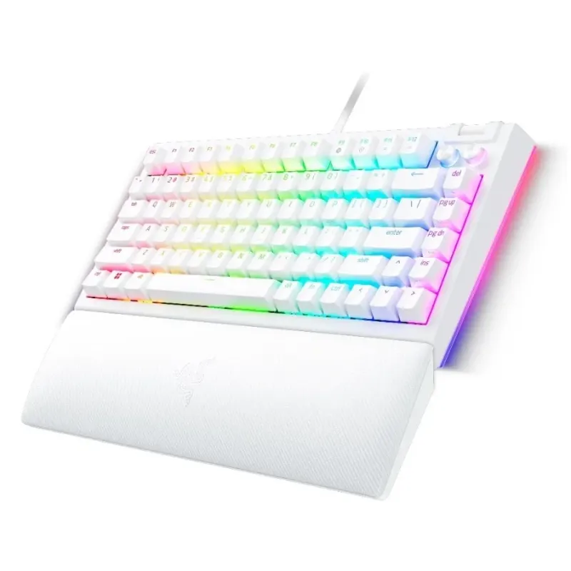 Razer BlackWidow V4 75% White, Gaming Keyboard, US Layout, Hot-swappable Design, Compact 75% Layout with Aluminum Case, Mechanic