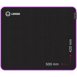 Lorgar Main 315, Gaming mouse pad, High-speed surface, Purple anti-slip rubber base, size: 500mm x 420mm x 3mm, weight 0.39kg - 