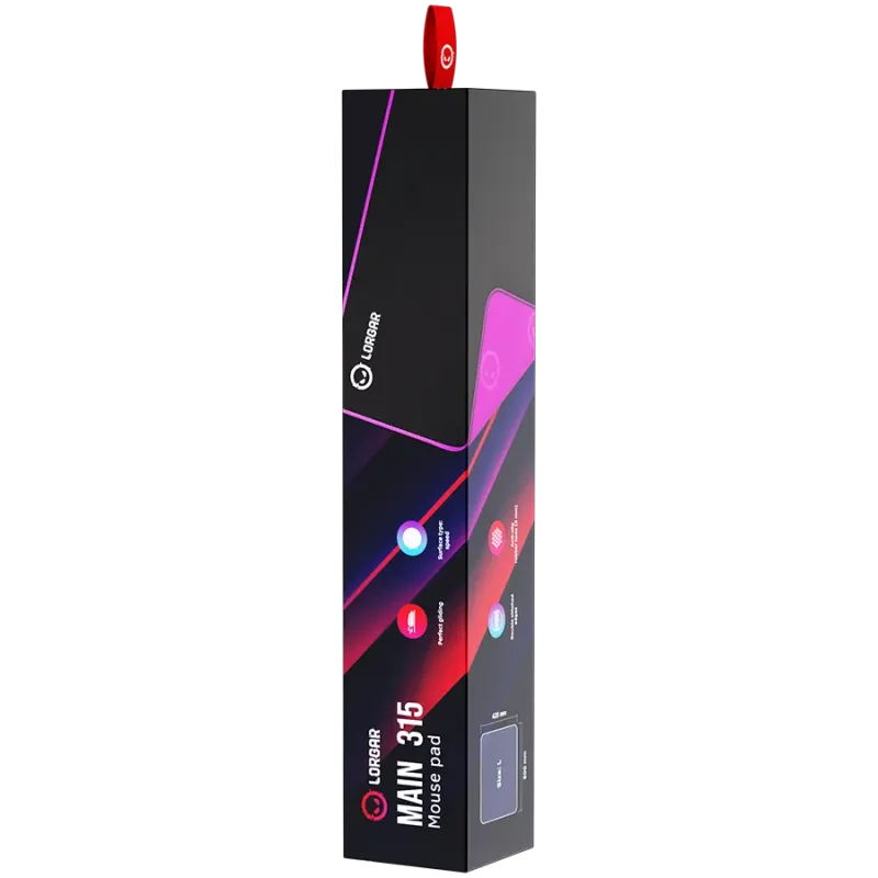 Lorgar Main 315, Gaming mouse pad, High-speed surface, Purple anti-slip rubber base, size: 500mm x 420mm x 3mm, weight 0.39kg - 