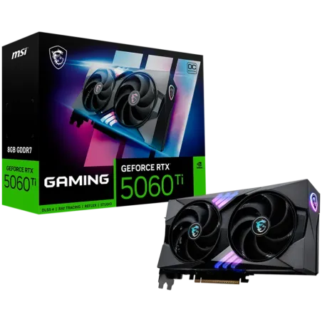 MSI Video Card Nvidia GeForce RTX 5060 Ti 8G GAMING OC, 8GB GDDR7, 128bit, Effective Memory Clock: 28000MHz, Boost: 2647 MHz, 46