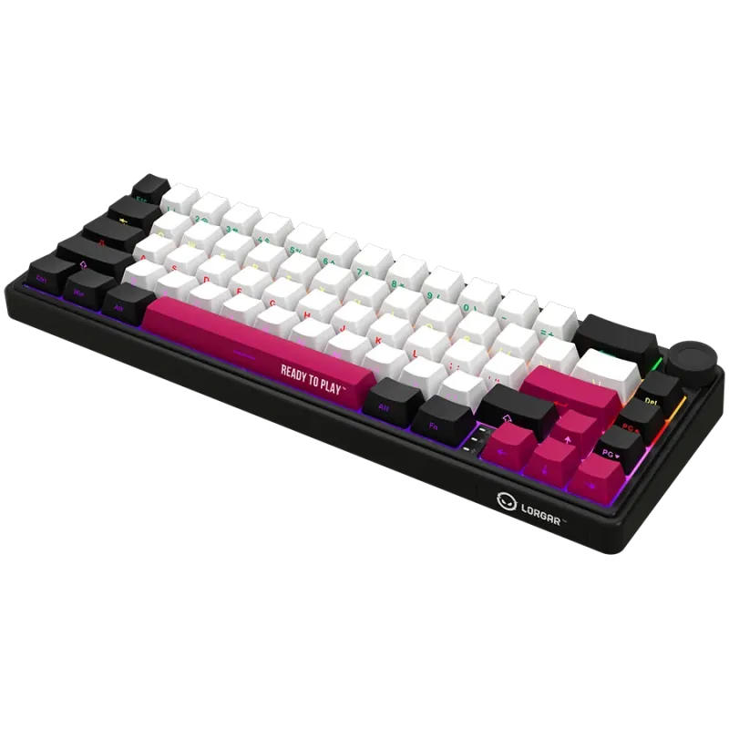 LORGAR KBP70MW, Wireless 65% Mechanical Gaming Keyboard Pro, Black/red, EN layout - 1