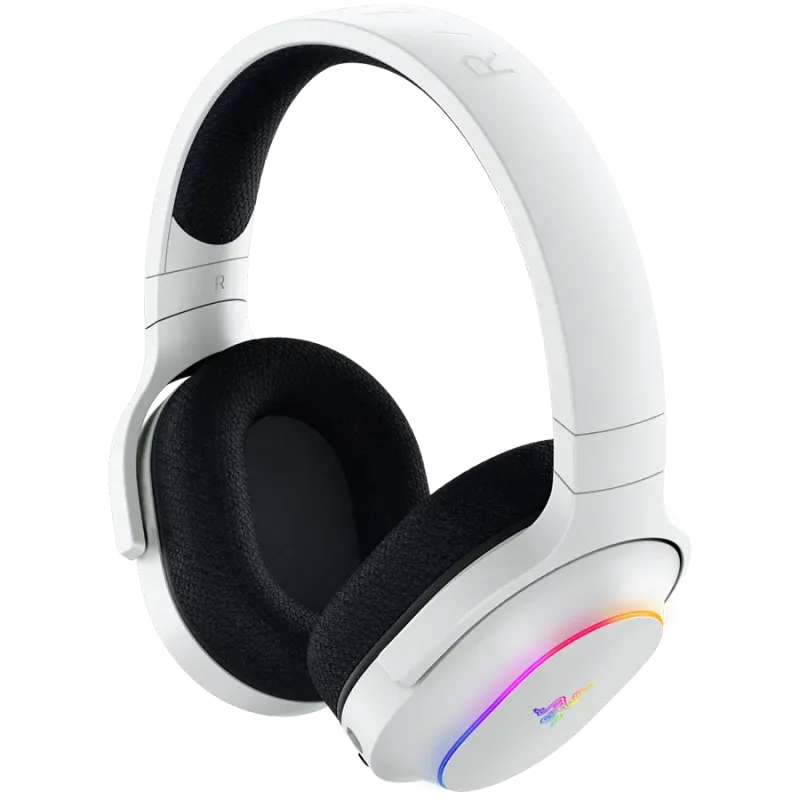 Razer Barracuda X Chroma, Gaming Headset, White, Oval Ear Cushions, 2.4 GHz Wireless / Bluetooth, Breathable Fabric with Memory 