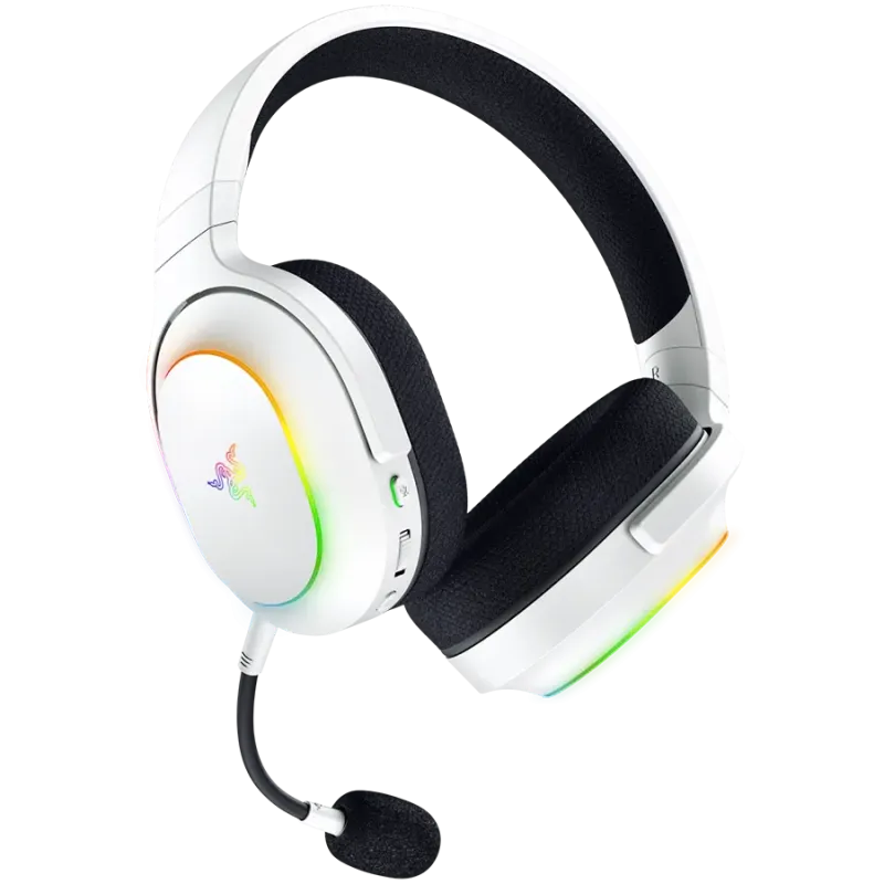 Razer Barracuda X Chroma, Gaming Headset, White, Oval Ear Cushions, 2.4 GHz Wireless / Bluetooth, Breathable Fabric with Memory 