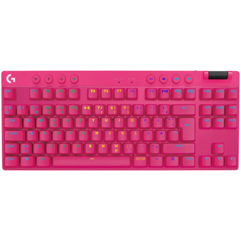 LOGITECH G PRO X TKL LIGHTSPEED Mechanical Gaming Keyboard - MAGENTA - US INT'l - TACTILE - 1
