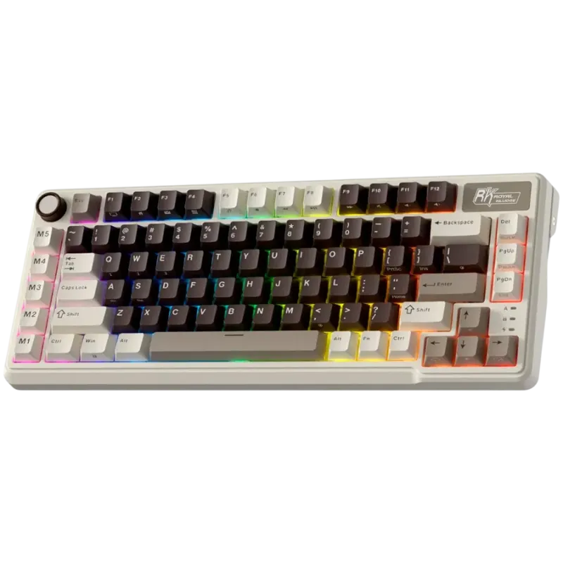 ROYAL KLUDGE RK L75 Mocha Grey Gaming Keyboard Cream switch - 1
