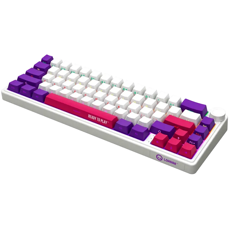 LORGAR KBP70MW, Wireless 65% Mechanical Gaming Keyboard Pro, White, EN layout - 1