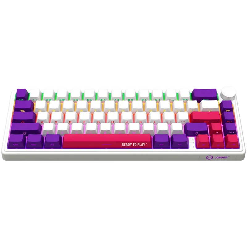 LORGAR KBP70MW, Wireless 65% Mechanical Gaming Keyboard Pro, White, EN layout - 1