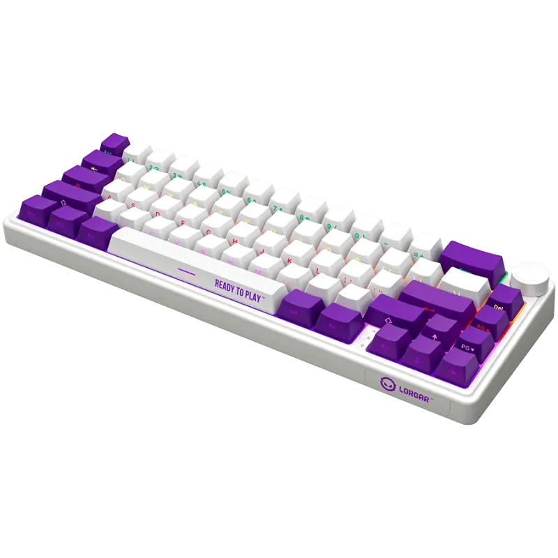 LORGAR KBP70MW, Wireless 65% Mechanical Gaming Keyboard Pro, White, EN layout - 1