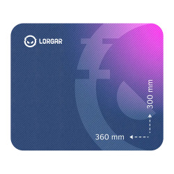 Lorgar Main 133, Gaming mouse pad, High-speed surface, Purple anti-slip rubber base, size: 360mm x 300mm x 3mm, weight 0.2kg - 1