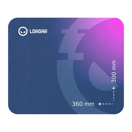 Lorgar Main 133, Gaming mouse pad, High-speed surface, Purple anti-slip rubber base, size: 360mm x 300mm x 3mm, weight 0.2kg - 1