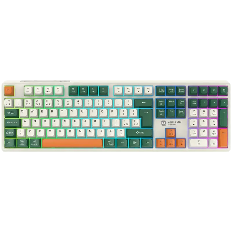 CANYON keyboard Shadder GKW-11 Mech RGB UK/US Wireless White - 1