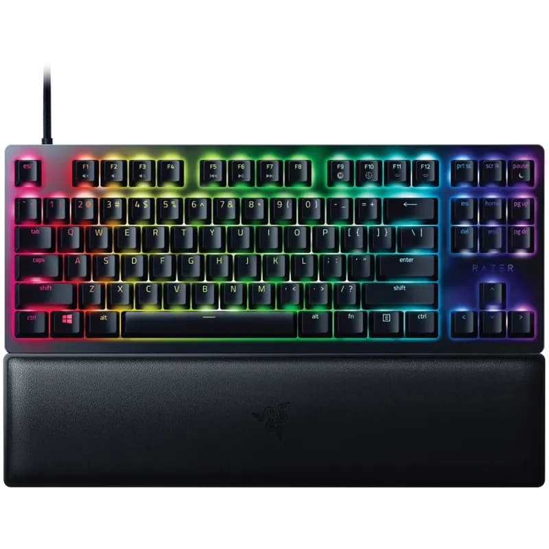 Razer Huntsman V2 Tenkeyless, Optical Gaming Keyboard (Clicky Optical Switch), US Layout, Doubleshot PBT Keycaps, Sound Dampenin