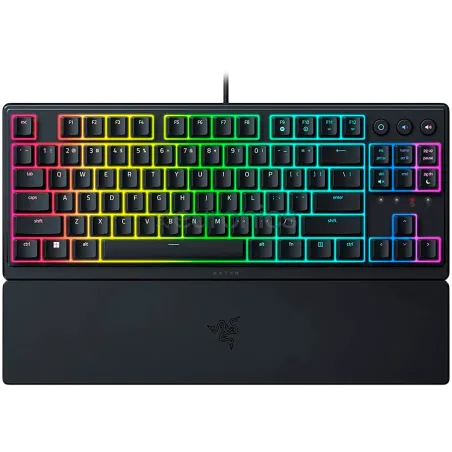 Razer Ornata V3 Tenkeyless, Low Profile Gaming Keyboard, US Layout, 8 Razer Chroma™ RGB Lighting Zones, Dedicated Media Keys, UV