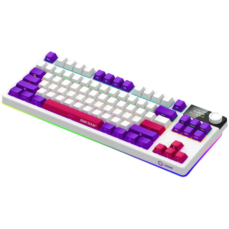 LORGAR KBP70TKLW, Wireless TKL Mechanical Gaming Keyboard Pro, White, EN layout - 1