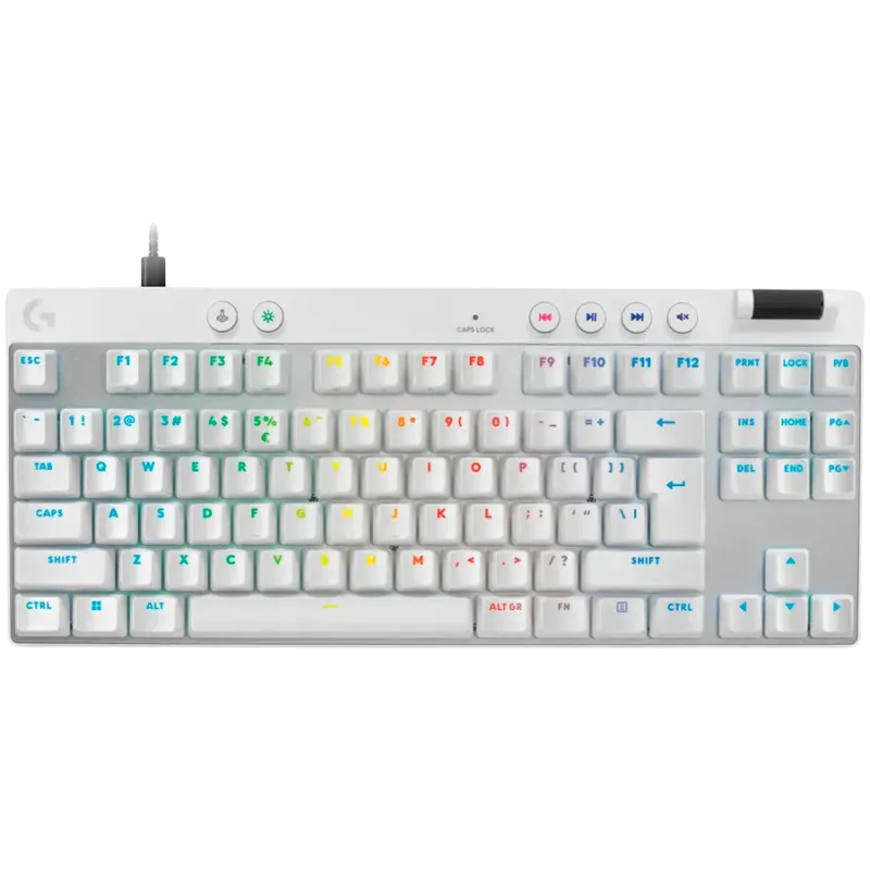 LOGITECH G PRO X TKL RAPID Gaming Keyboard - WHITE - US INT'L - USB - EMEA28i-935 - LINEAR - 1