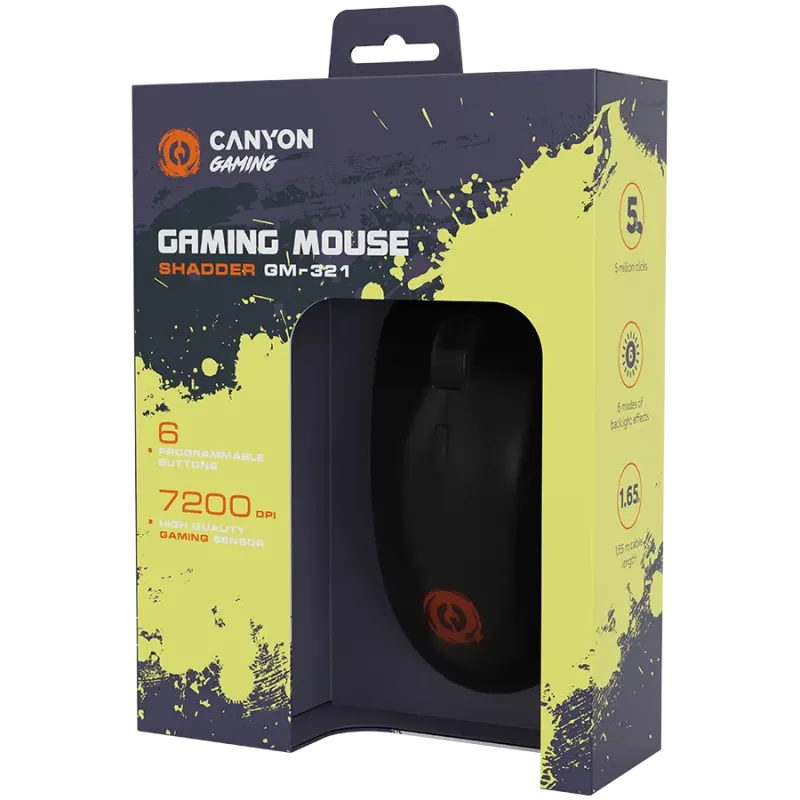 CANYON mouse Shadder GM-321 RGB 6buttons Wired Black - 1