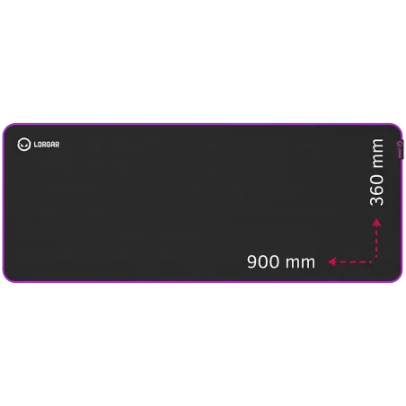 Lorgar Main 319, Gaming mouse pad, High-speed surface, Purple anti-slip rubber base, size: 900mm x 360mm x 3mm, weight 0.6kg - 1