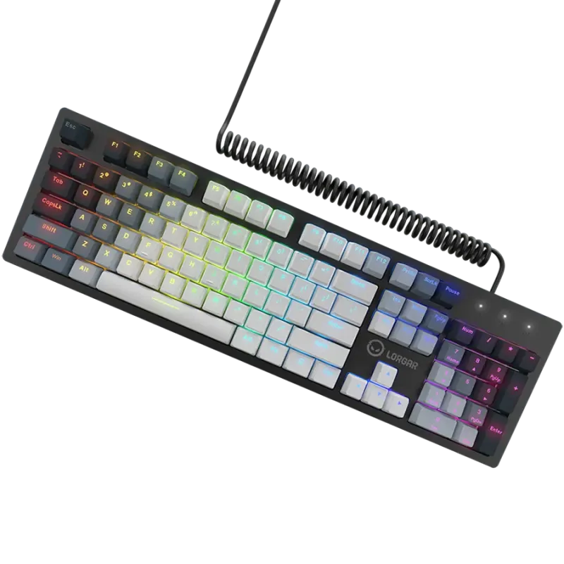 LORGAR Azar 514, Wired mechanical gaming keyboard, RGB backlight, 1680000 colour variations, 18 modes, keys number: 104, 50M cli