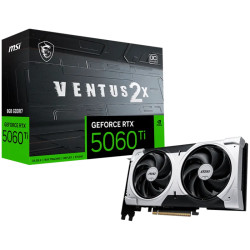 MSI Video Card NVIDIA GeForce RTX 5060 Ti 8G VENTUS 2X OC PLUS, 8GB GDDR7, 128-bit, 2617 MHz Boost, 4608 CUDA Cores, PCIe 5.0 (x
