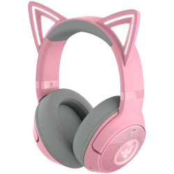 Kraken Kitty BT V2 - Quartz Ed. Pink, Wireless Gaming Headset, Kitty Ears and Earcups, Bluetooth 5.2 with Gaming Mode, TriForce 