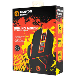 CANYON Optical gaming mouse, adjustable DPI setting 800/1000/1200/1600/2400/3200/4800/6400, LED backlight, moveable weight slot 