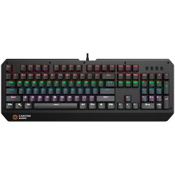 CANYON Hazard GK-6, Wired multimedia gaming keyboard with lighting effect, 108pcs rainbow LED, Numbers 104keys, EN double inject