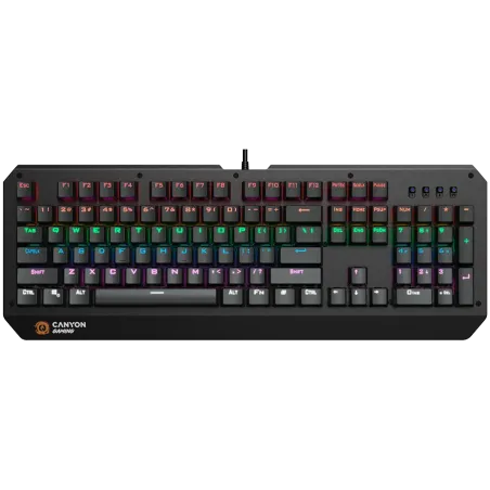 CANYON Hazard GK-6, Wired multimedia gaming keyboard with lighting effect, 108pcs rainbow LED, Numbers 104keys, EN double inject