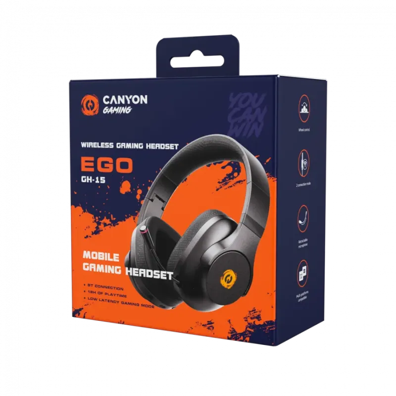 CANYON headset EGO GH-15 2in1 BT White - 1