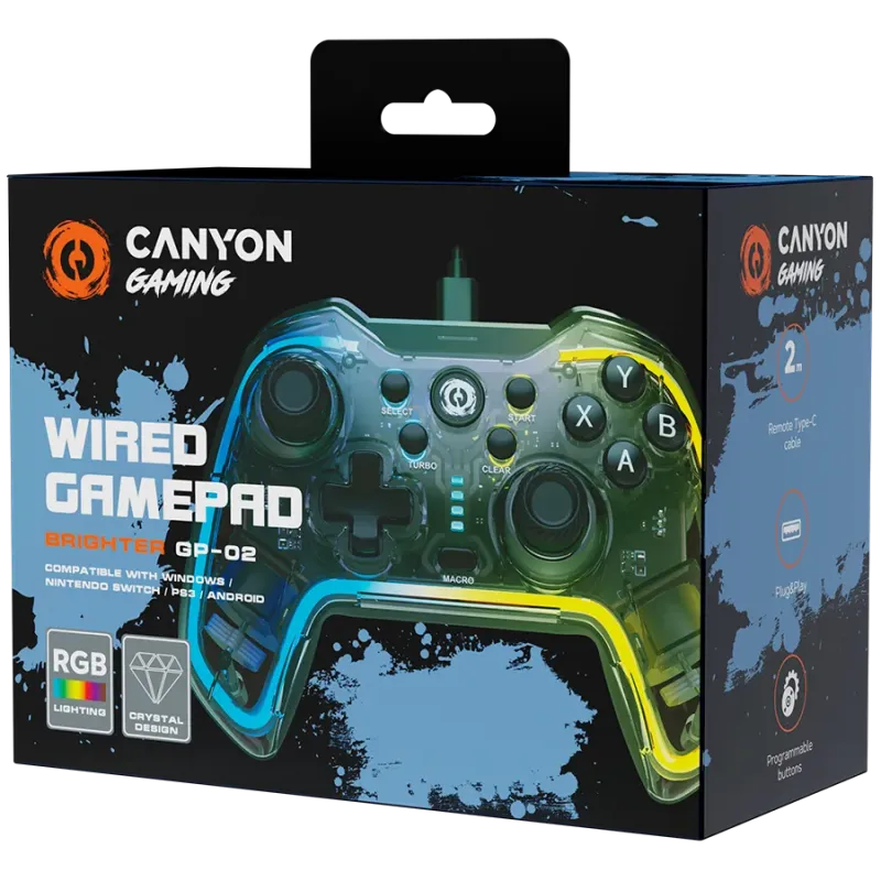CANYON gamepad Brighter GP-02 Wired Crystal - 1